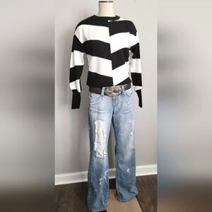 Ella By Rafaella Slouchy Chevron Sweater